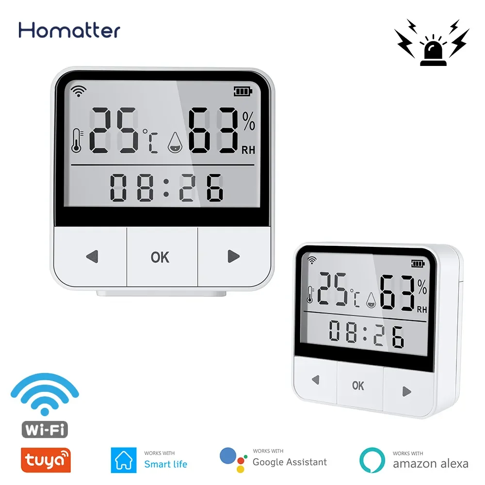 

NEW Homatter WiFi Temperature Sensor Thermometer Humidity Sensor Indoor Hygrometer Smart Home Alexa Assistant