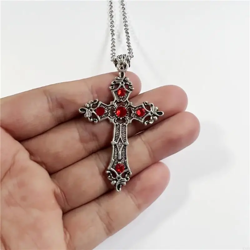 KXRB Vintage Crystalls подвесной ожерелье барокко панк -кокер -цепь готические украшения