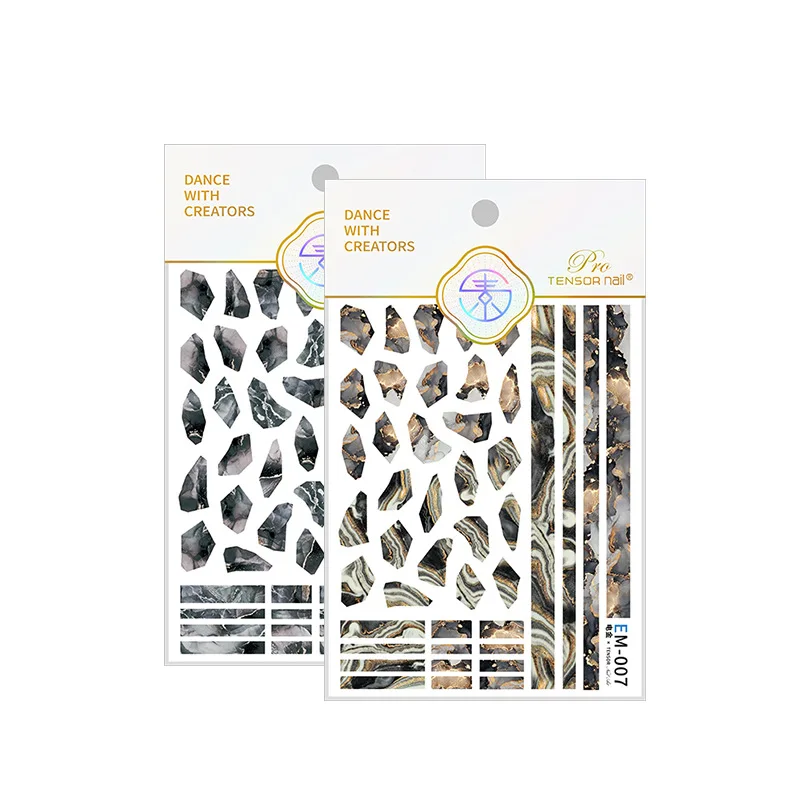 Высококачественная Фольга для ногтей ползунок 3D наклейка несимметричный узор