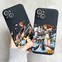 one piece anime phone case for funda iphone 11 12 13 pro max mini x xr xs se 2020 6 7 8 plus carcasa black silicone cover soft