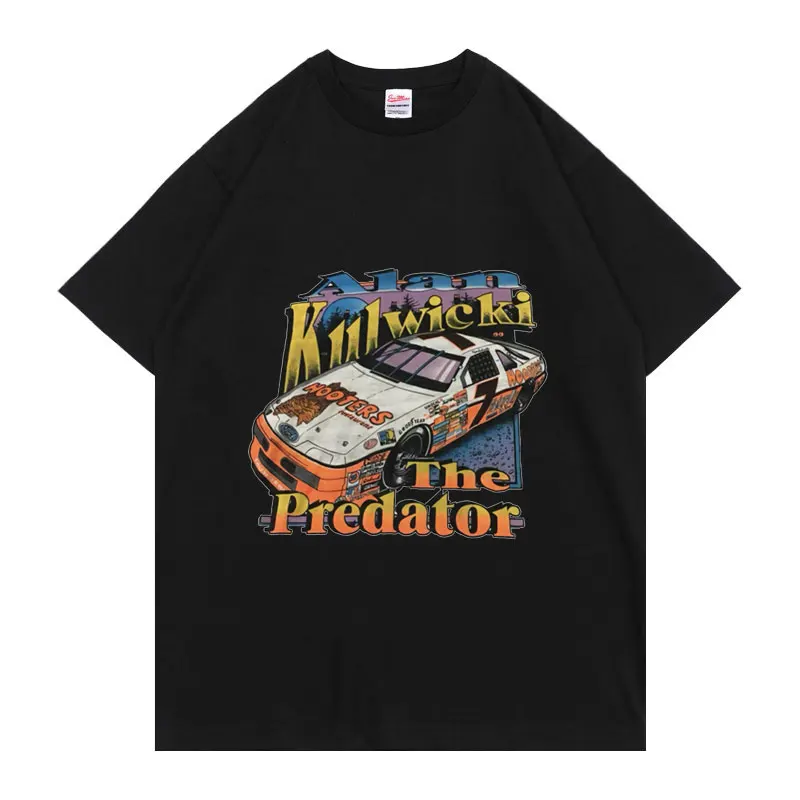 

1992s Alan Kulwicki The Predator Pattern Print Tshirt Fashion Car Graphics T-shirt Men Women Cotton T Shirt Hip Hop Loose Tee