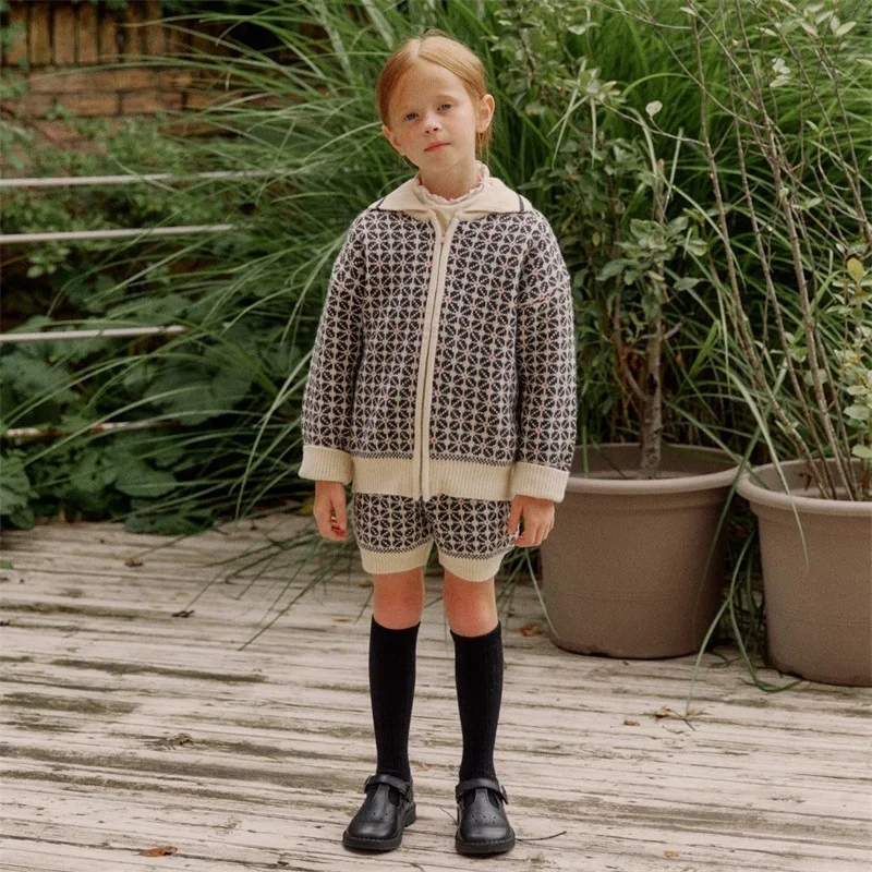 Детский свитер кардиган Осень-зима 2024 новый товар для мальчиков и девочек