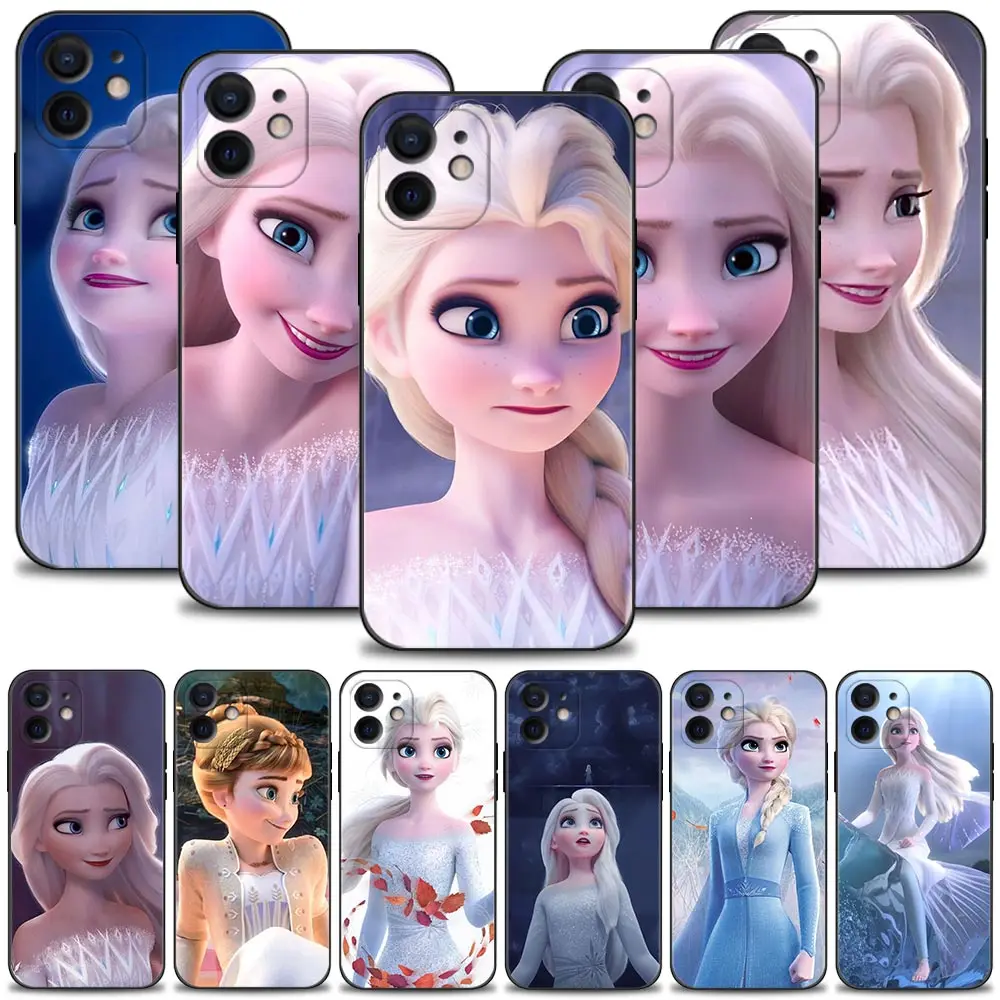 

Phone Case For Apple iPhone 13 12 11 Pro Max Mini XS XR X 7 8 6 6S Plus 5 5S SE Cover Silicone Shell White Hair Elsa Princess