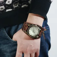 New Retro Men's Leather Bracelet Watch Cross-border Hot Selling Accessories Personality Versatile Leather Bracelet Bracelet wolf