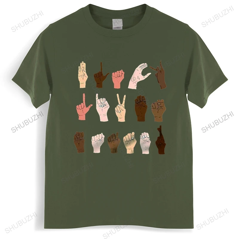 

Hand Sign Language T Shirt 100% Cotton Black Lives Matter Great Gift For Black Body Sign Crew Neck Short Sleeves