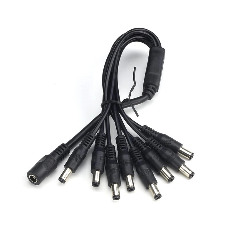 

New DC 12V 5A Power 1 Female To 8 Way Power Splitter Cable For Security System Camera DC 1 Female To 8 Male Jack