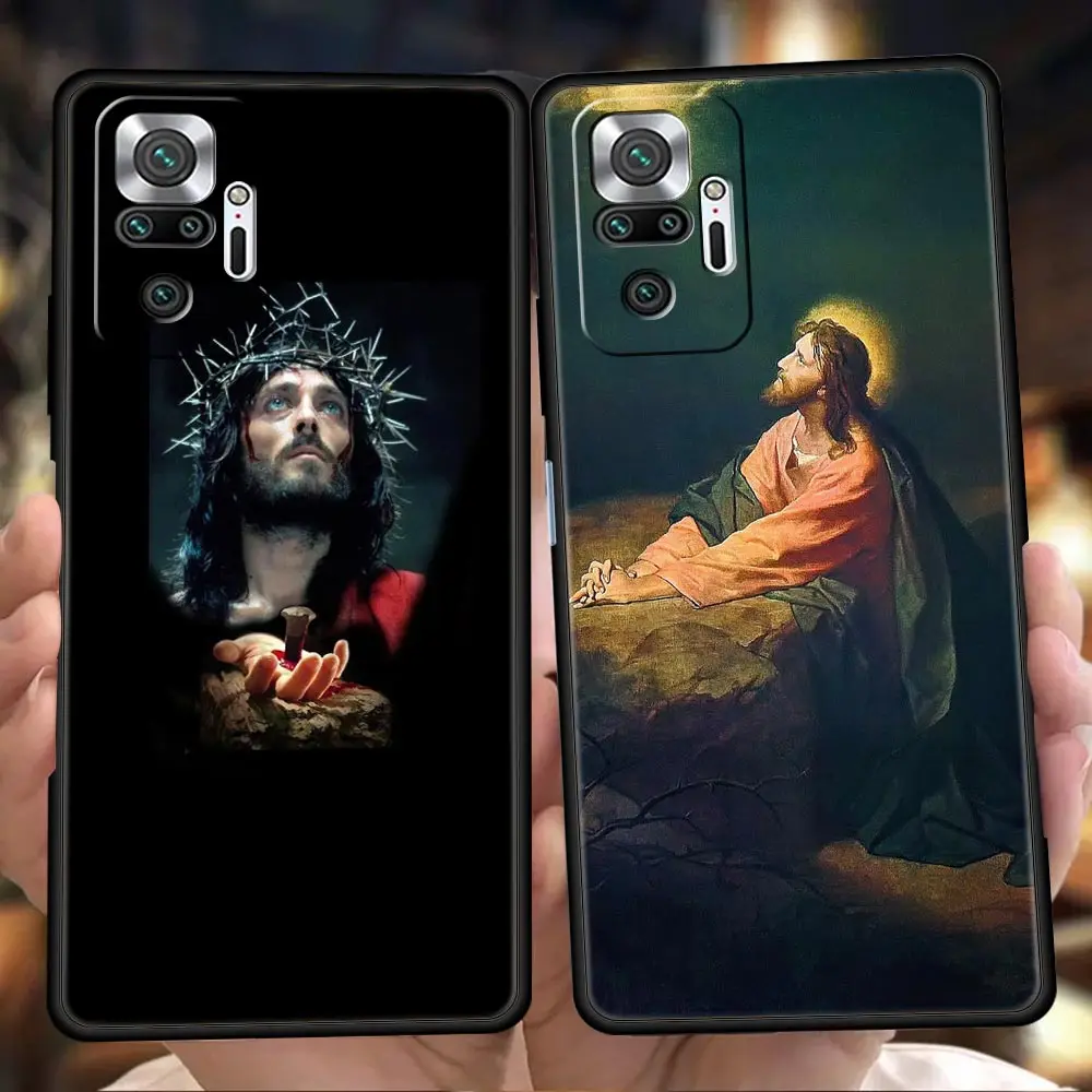 

Роскошный чехол God молитва НАД ИИСУСОМ для Redmi Note 10 11 11T Pro 9 9s 8 8T 7 Pro K40 Gaming 9A 9C 9T 8A Pro Plus 5G, силиконовый чехол, чехлы