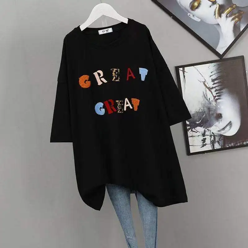 Plus Size Women Clothing Loose Elastic Comfort T Shirt Lady Summer Big Large Add Size Comfort Tops Casual Oversize Female Shorts
