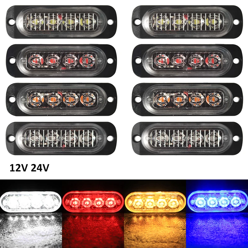 4x4LED Автомобильная фонарь для автомобиля грузовика прицепа 12 В 24