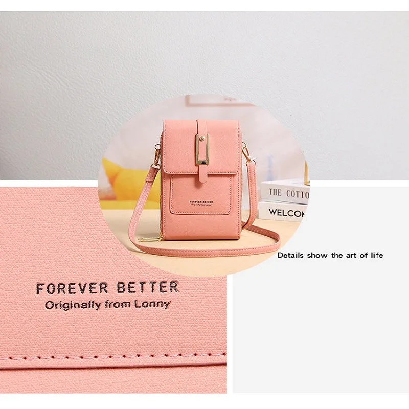Women's Bag Wallets Touch Screen Cell Phone Coin Purse Bags Women Shoulder Strap Handbag Female Leather Vertical Crossbody Bag