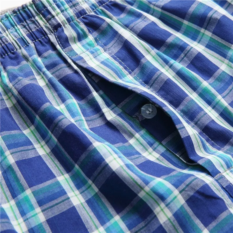 Man's Classic Basics New High Quality 100% Cotton Sleep Shorts Men Casual Loose Pants Summer Leisur Plaid Home Underwear