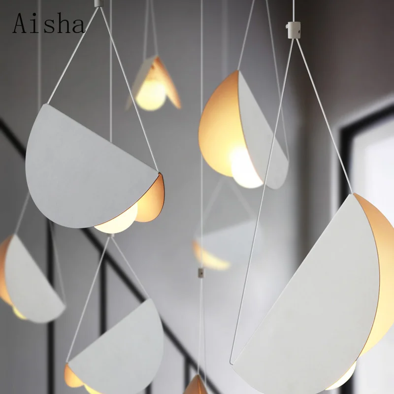 Metal Origami Pendant Lamp Flying Folded Paper Art Iron Suspension Light Cafe Dinning Room Restaurant Hotel Bar Hanging Lighting