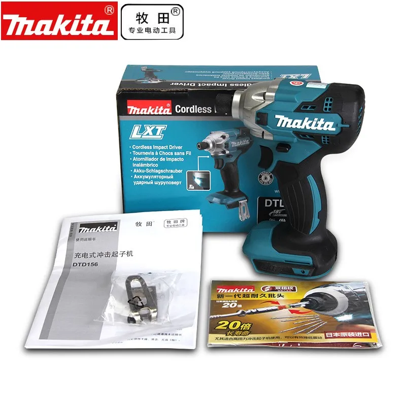 

Makita DTD156Z 18V Cordless Impact Driver Bare Metal 155 Nm 1/4 inches Torque Compact Electrical Screwdriver Power Tool