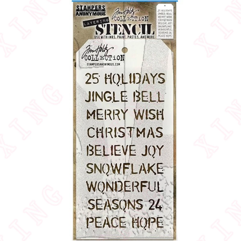 

2022 Christmas Arrival Diy Layering Stencil Painting Scrapbook Coloring Embossing Album Decorative Template Craft Christmas Mold