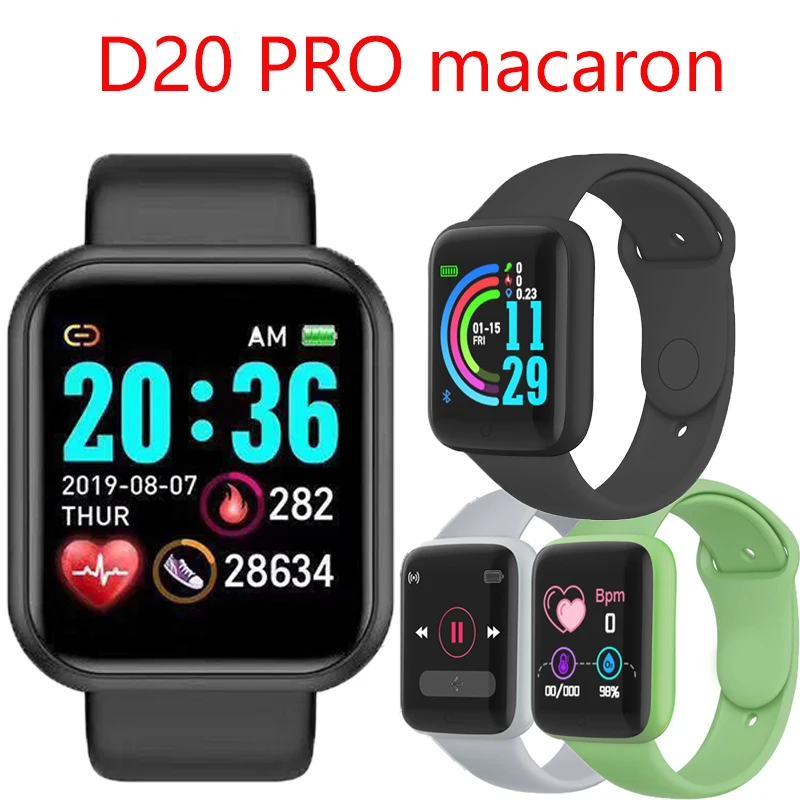 

D20 Pro Smart Watch Y68 Bluetooth Fitness Tracker Sports Watch Heart Rate Monitor Blood Pressure Smart Bracelet pk D18 D13 M7 M6