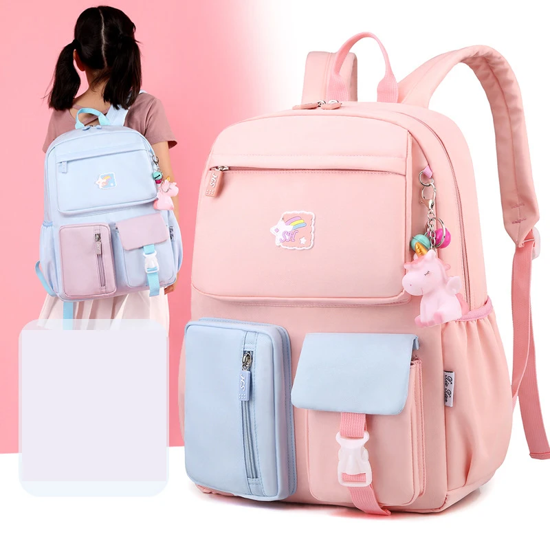 

ZIRANYU Rainbow school backpacks suitable Cartoons School Bags for Teenager Girls Schoolbag grades 1-6 Children Backpack
