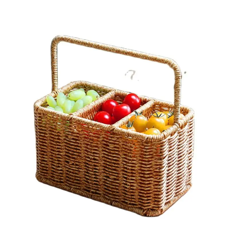 

CAMIGEL Rattan Woven Basket for Kitchen, Restaurant Chopsticks, Knives, Forks, Tools, Portable Storage Box
