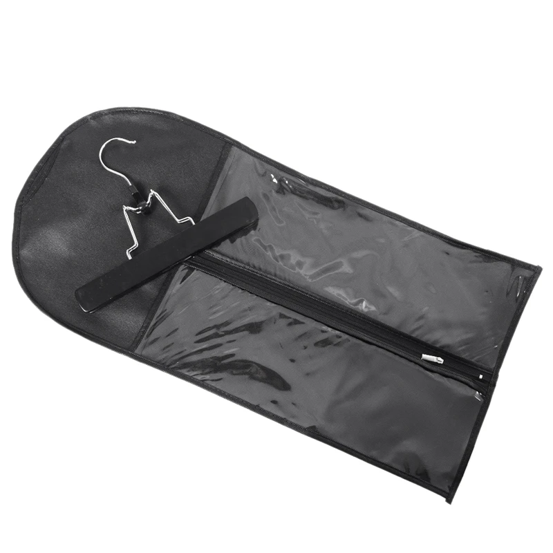 

Zipper Wig Bag 3 Sets(3 Bags+3 Hanger) Black Hair Extension Carrier Storage Suit Case Bag Dust Proof Hair Extensions Bag