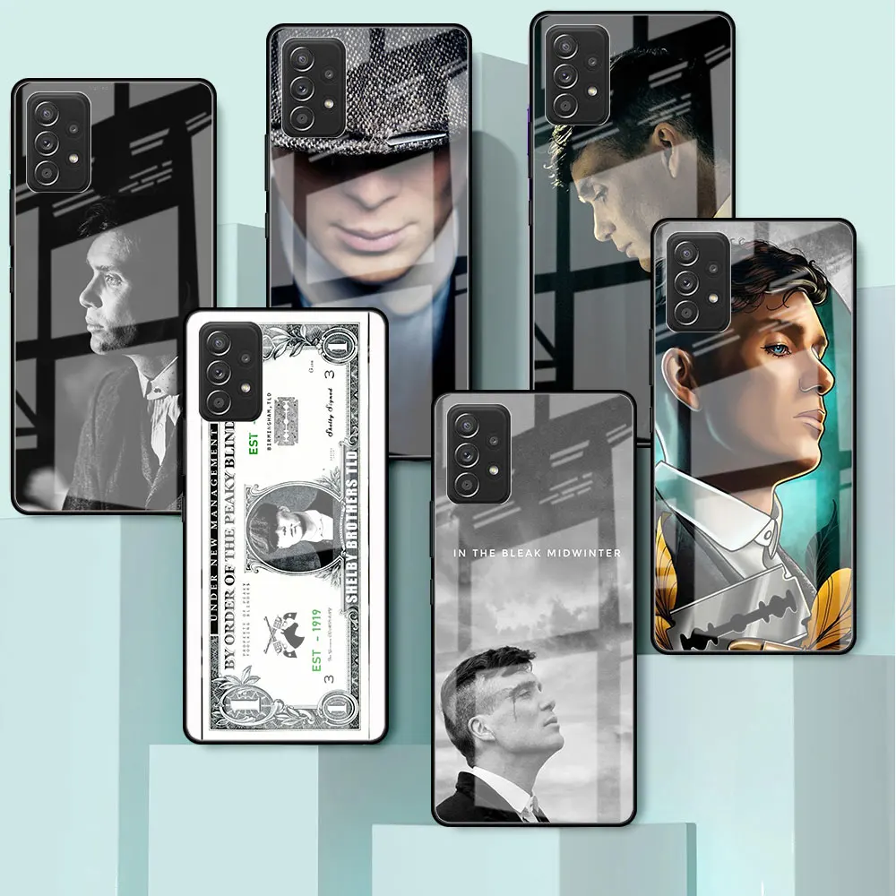 

Peaky Blinders Shelby Glass Case For Samsung Galaxy A52 A71 A50 A51 A70 A21s A31 A72 A10 A12 A30 A22 5G Phone Cover