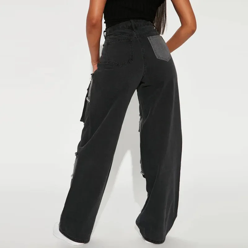 Женские джинсы с высокой талией и логотипом на заказ осень 2023