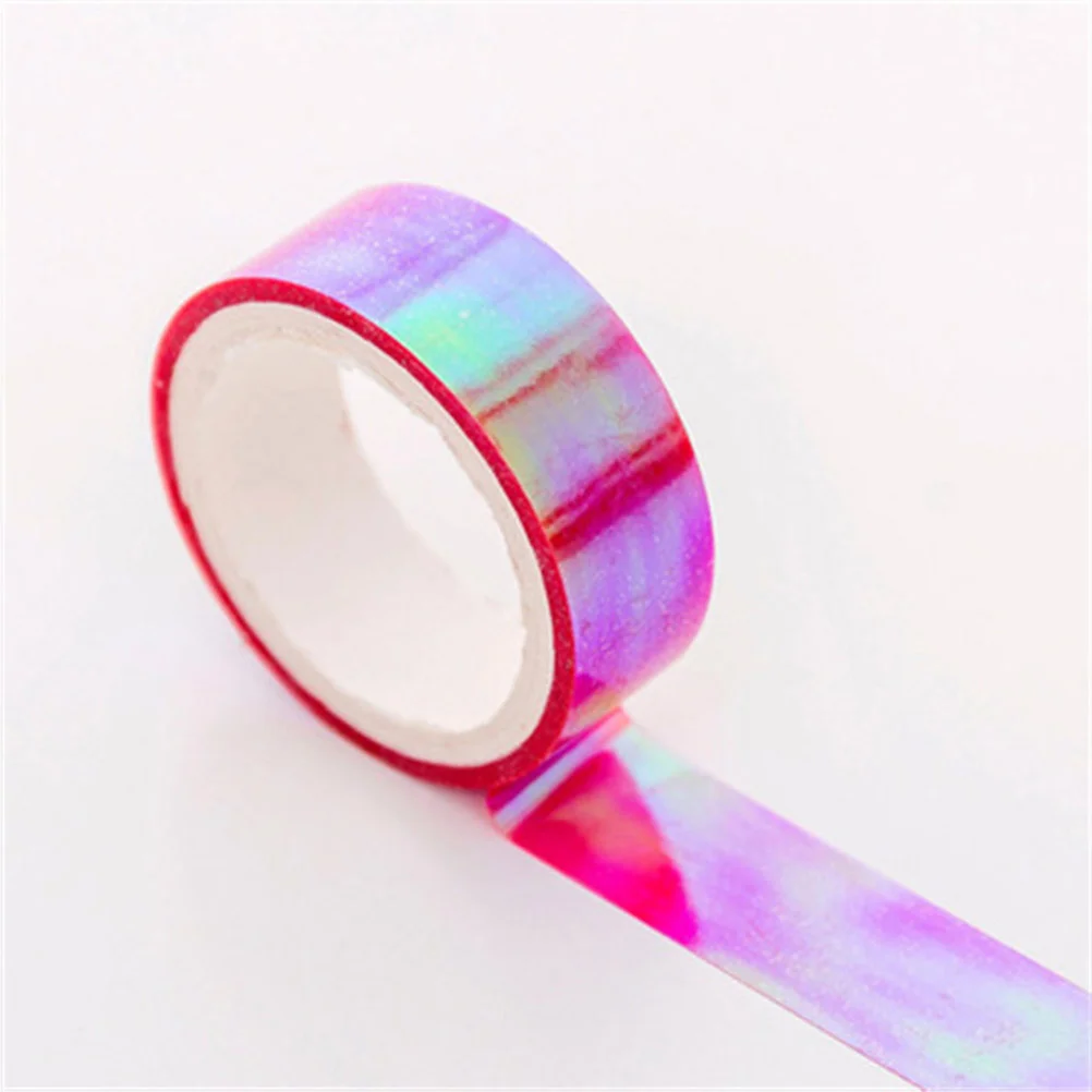 

Tape Decorative Masking Pe Color Gradient Colored Waterproof Viscosity High Mixed Marker Glitter Rainbow Adhesive Bright Film