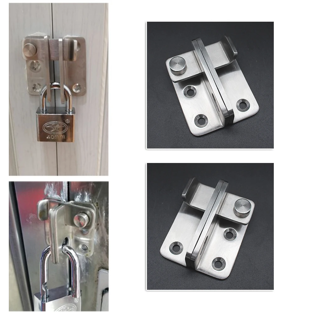 

1pc Free Punching Wardrobe Door Bolt Latch Drawer Lock Safety Stainless Steel Anti-rust Anti-corrosion Door Hardware