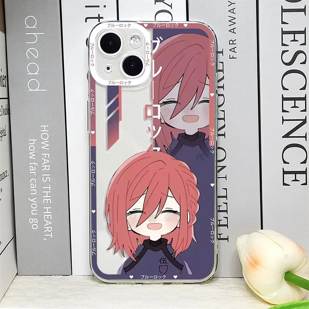 Прозрачный чехол для телефона с милым голубым замком в стиле аниме IPhone 15 14 13 12 11 Pro