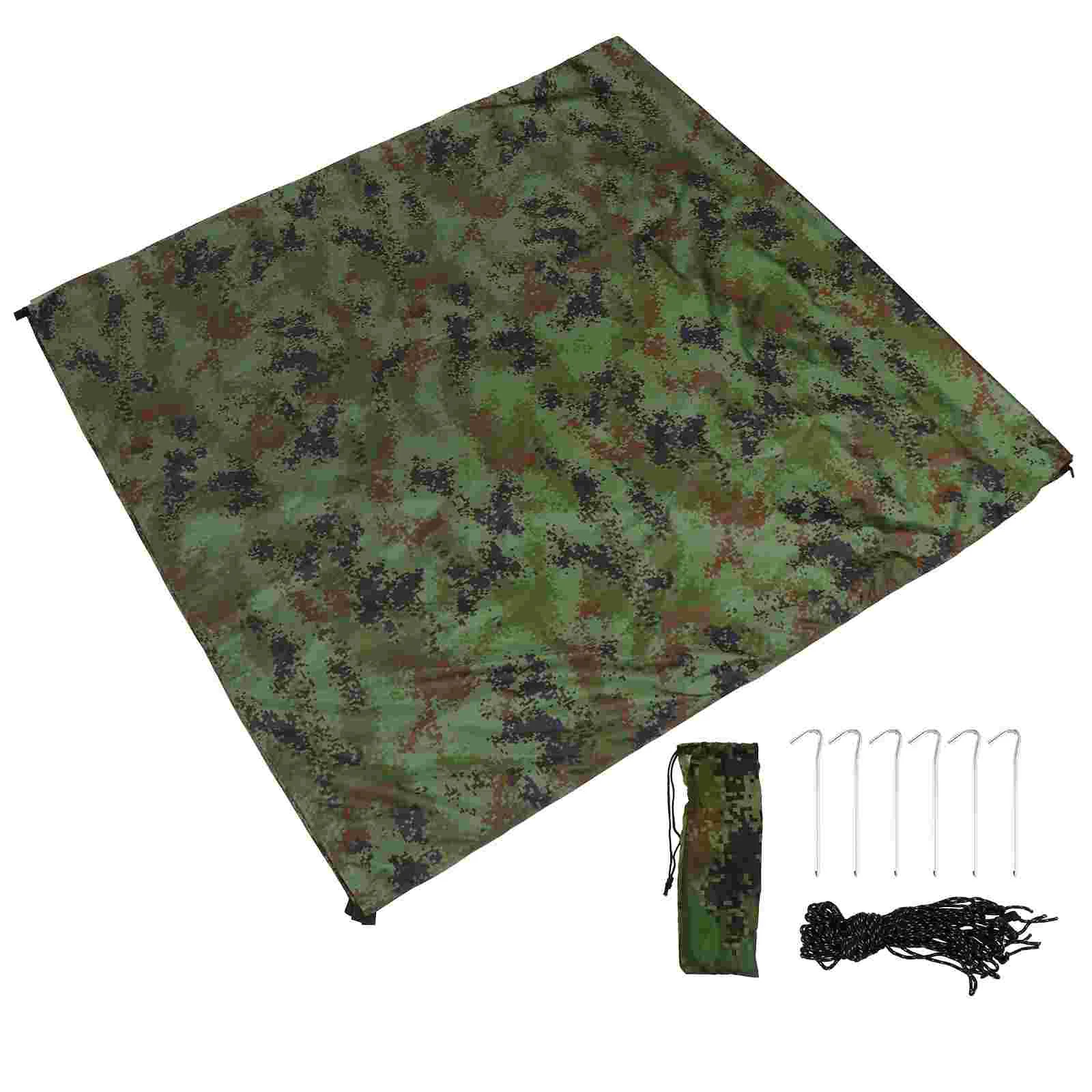 

Водонепроницаемый брезент для кемпинга, навес с резиновым узором, защита от дождя и мух, коврик для пикника, дождевик для кемпинга на открыт...