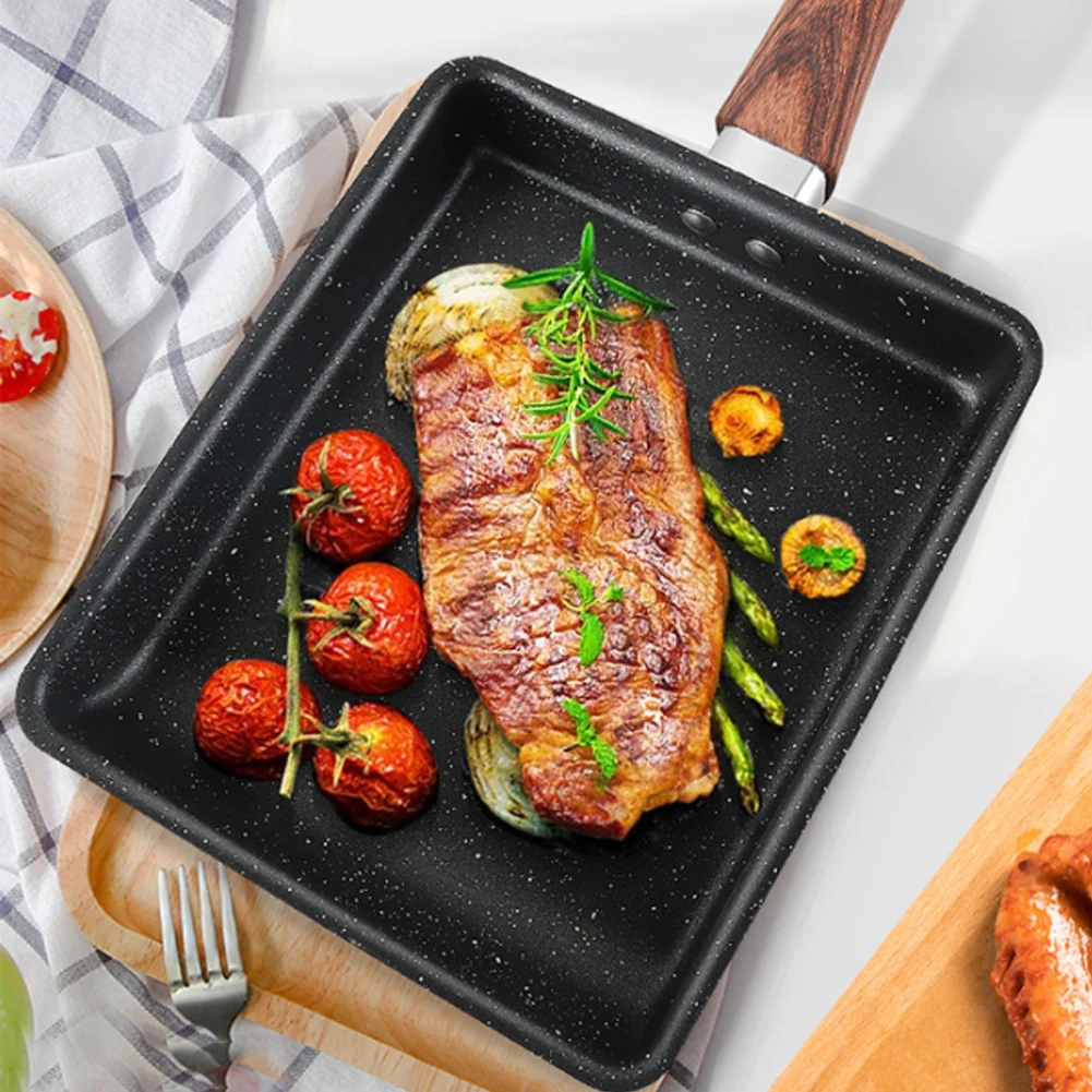 

Walfos Frying Pan Tamagoyaki Omelette Black Non-Stick Pan Fry Egg Pan Pancake Kitchen Pot Maker Breakfast Pot Mini Cook Hot Sale