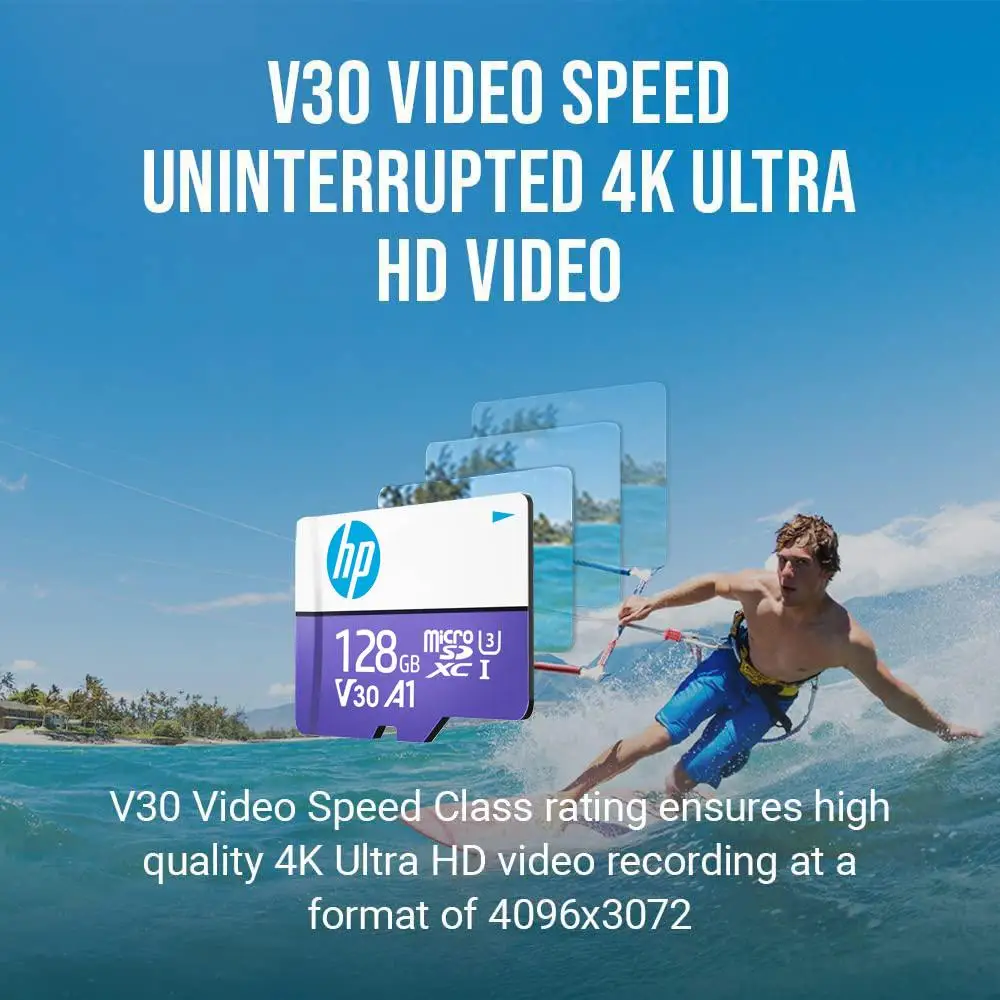 100% оригинальная карта памяти HP Micro SD Class10 U3 MicroSD 64 Гб 128 ГБ 256 SD/TF флэш-карта для