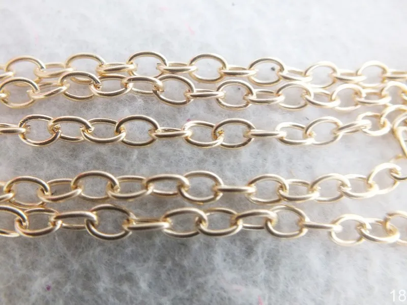 

100meter/ Gold Tone 2*3mm Metal Chain For Neckace Findings