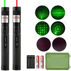 Зеленые лазерные указки, высокомощный Красный лазерный прицел, 10000 м, 303 нм, 5 мВт, устройство фокусировки, Регулируемый горящий Лазерный фонарь, ручка, набор