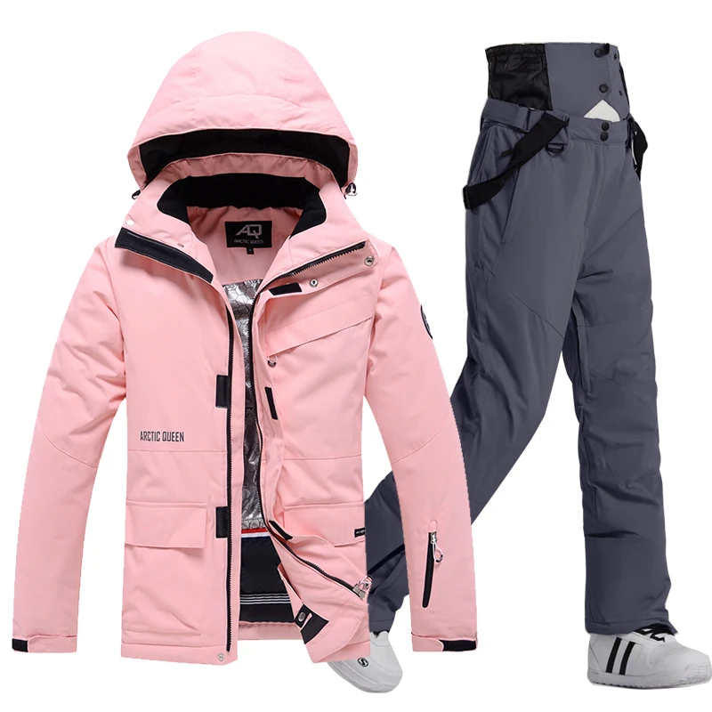 -30 degree Ski Suit Women Winter Female Jackets and Pants Warm Waterproof Women's Jacket Outdoor Snowboard Skiing Camping Brand