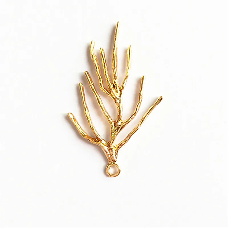 

10 PCS 23x41mm Fashion Metal Alloy KC Gold Color Branch Pendant Charms DIY Jewelry Accessories