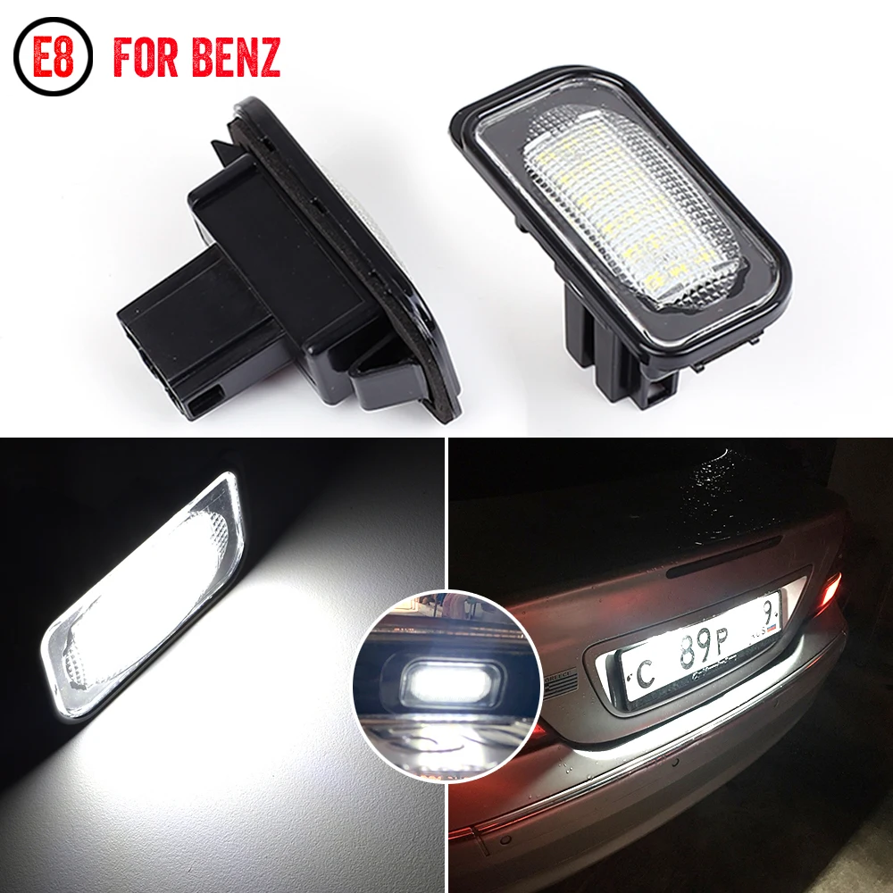 

2x For Mercedes Benz W203 4D Sedan A209 W209 C209 SL R230 Chrysler Canbus LED License Plate Lights Car Luz Number Plate Lamps