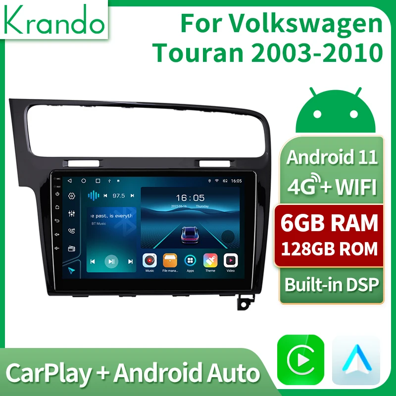 

Автомобильный GPS-навигатор Krando, 10,1 дюйма, Android 11,0, для Volkswagen Golf 7 2012-2020, DVD, мультимедийный видеоплеер, полный сенсорный экран