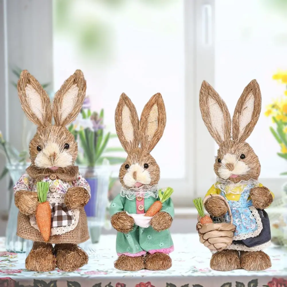 

Easter Bunny Ornament Carrot Flower Garland Basket Home Decor Crafts Spring Easter Table top Rabbit Decor Toy Easter SupplieS