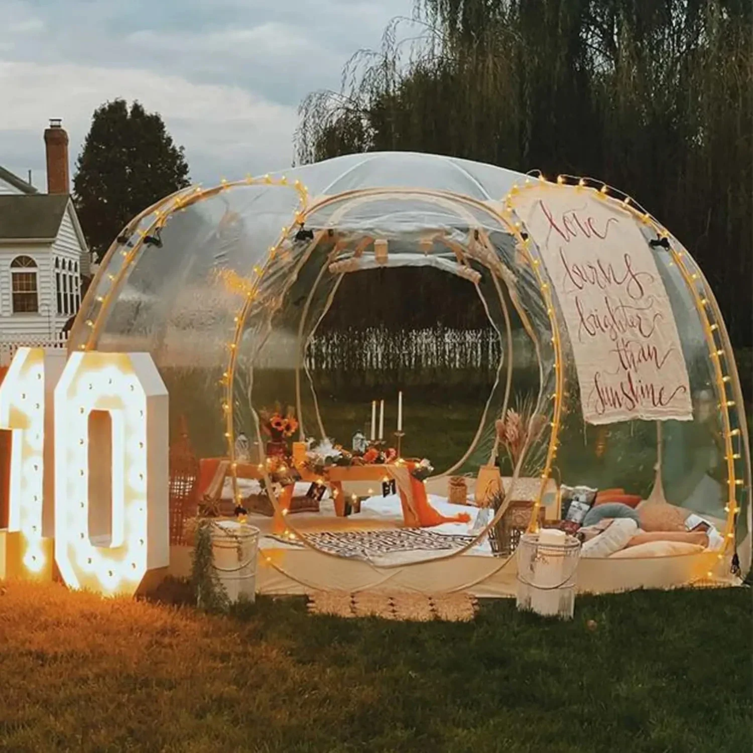 Прозрачная палатка Igloo на Хэллоуин 15 дюймов x 12-15 человек экран для патио большая