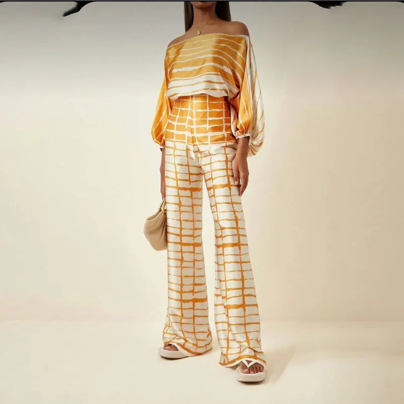 Женский костюм летний модный индивидуализированный топ с круглым вырезом и