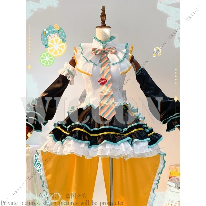 Мороженое Косплей Костюм Парик Суета PJSK mikuku Хэллоуин Вечеринка mikku Сценический