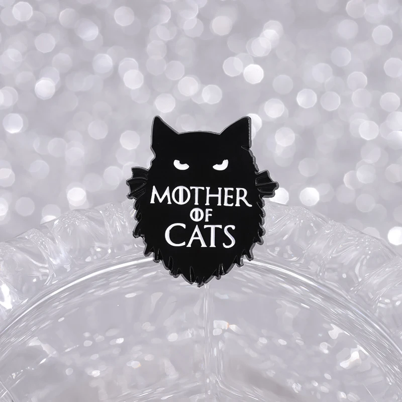 Эмалированная брошь в виде мультяшного черного кота