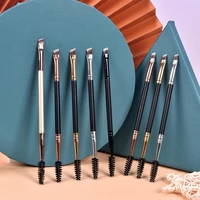 professional 2 in 1 bevel eyebrow brush makeup double ended inclined eyebrow brush eyelashes curler volume tool