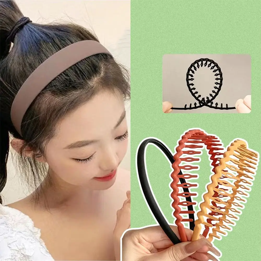 

8Pcs Unisex Hair Accessories Wavy Non-slip Hair Hoop Set Teeth Head Bands Head Hoop Combing Hairbands Set