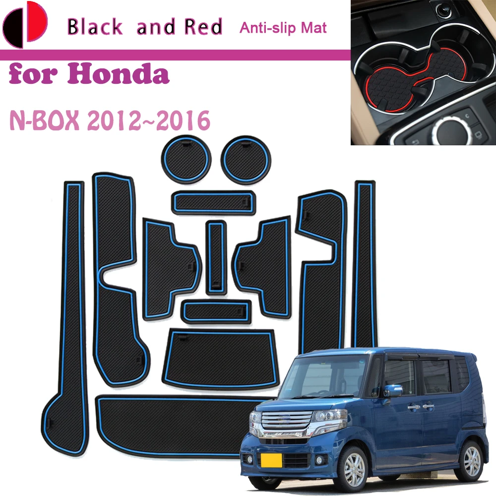 

Резиновый коврик, дверной паз для Honda N BOX JF1 JF2 2012 ~ 2016, подушка для чашки, слот для хранения ворот, подставка, Пыленепроницаемая противоскользя...
