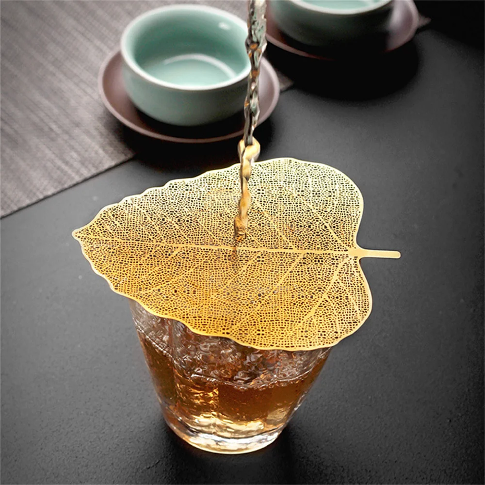 

Stainless Steel Tea Infuser Leave Shape Bodhi Tea Filter Kung Fu Tea Infusers Access Hollow Out The Leaves Strainer Drinkware