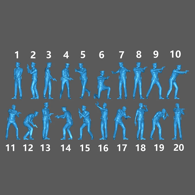 1:64 Комбинация полицейского с пистолетом миниатюрная модель песочный стол сцена