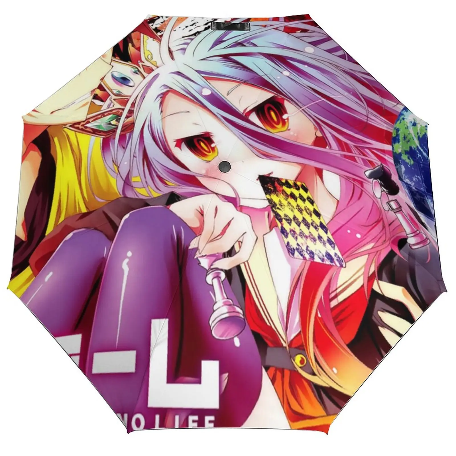 

Anime No Game No Life Printed Umbrella Rain Women Automatic Umbrella Three Folding Sun Protection Umbrella Male Portable Parasol