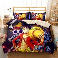 bedding set monkey d luffy one piece luffy printed home quilt cover and pillowcase children adult cartoon single bed double bed