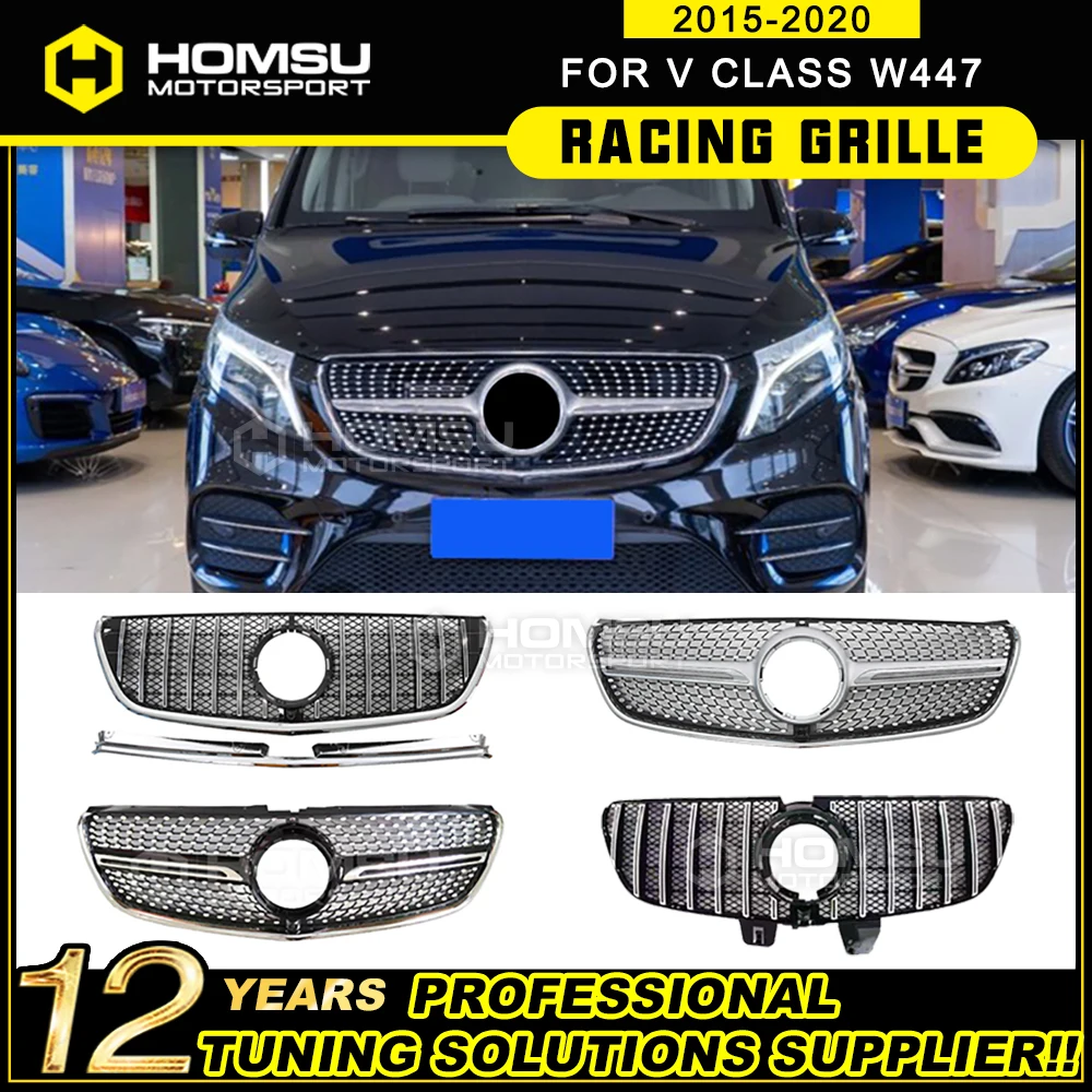 

2015-2019 Front Bumper Mesh Grill For VITO V Class W447 Diamond Grille For Mercedes-benz V220 V200 V260 V250 Diamond Grille