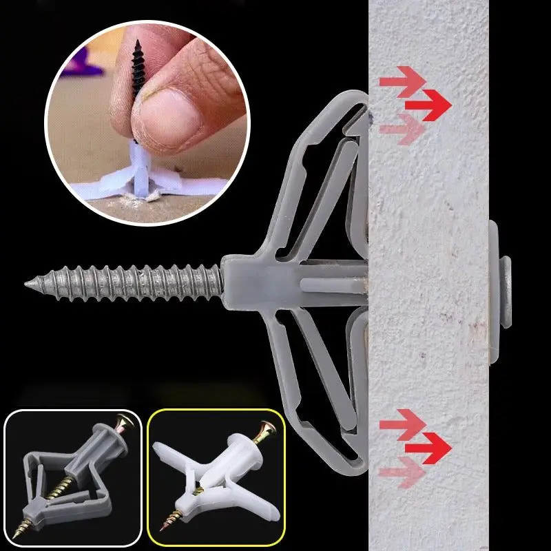 

Plastic Expansion Anchor Bolt Gypsum Board Expansion Tube Portable Aircraft Shape Butterfly Shape Household Stationary Tool